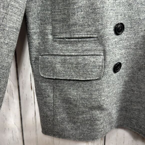 J.Crew Wool Blazer Jacket Gray Double Breasted Classic Workwear Minimalist - Picture 8 of 16